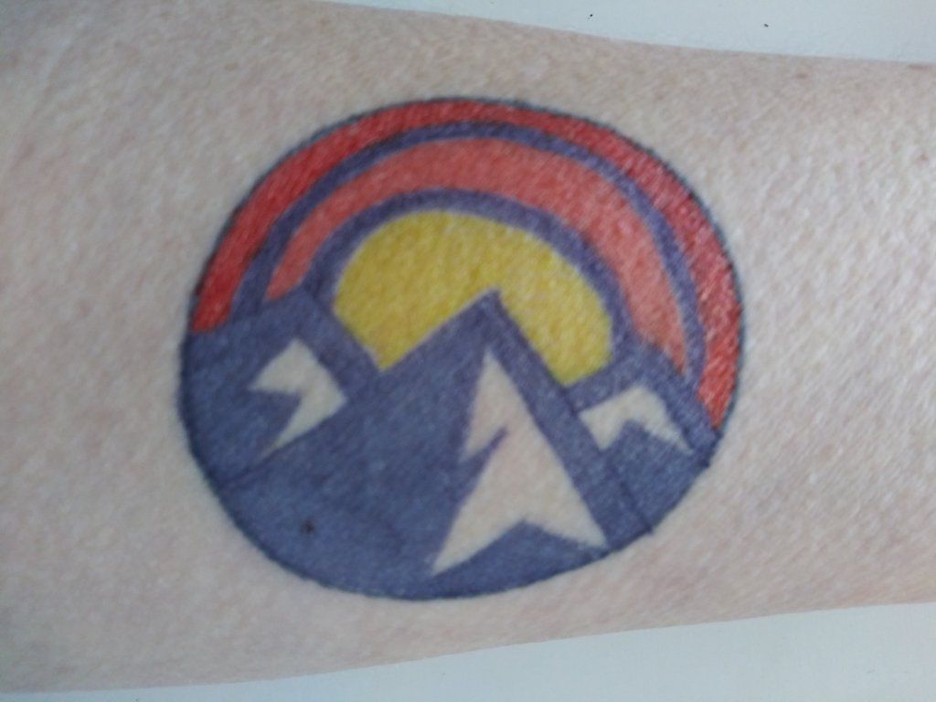 Snowy mountain sunrise