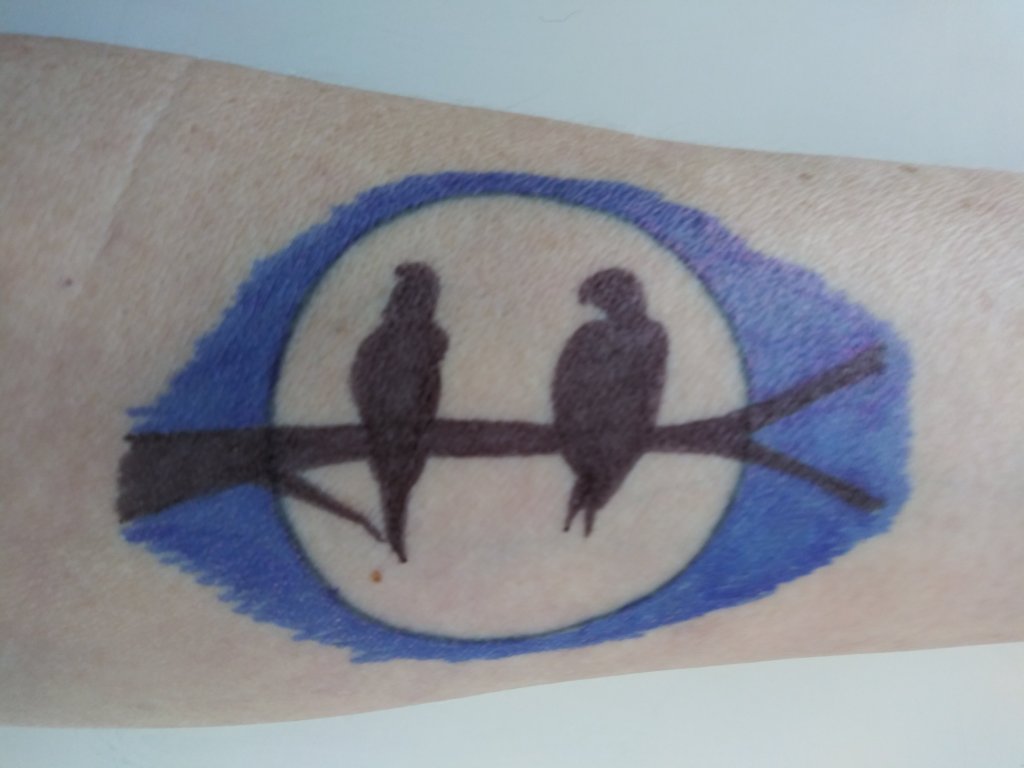 Birds in Tree Silhouette